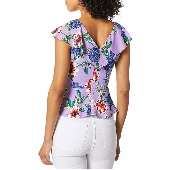NWT Parker Lais Fleur Ruffle Peplum Blouse, XS - Picture 6 of 14